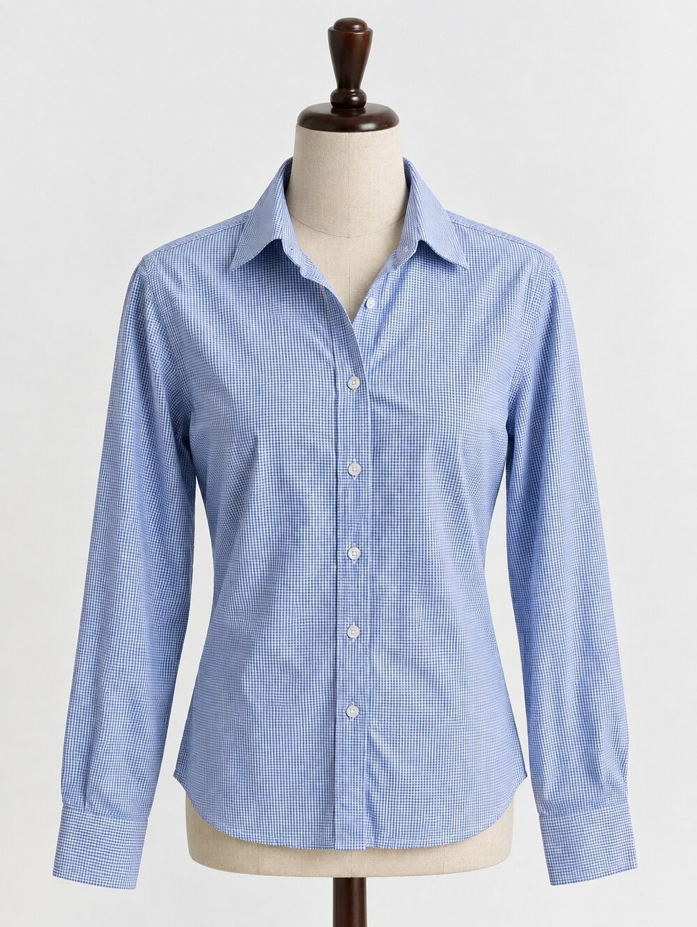 RW&CO. Blue Gingham Slim Fit Long Sleeve Button-Down Shirt